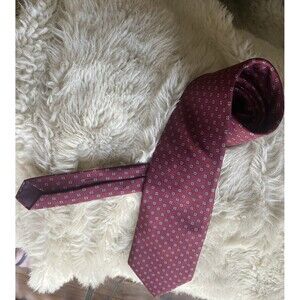 Vintage Chaps Ralph Lauren Tie, Red Blue & White Polka Dot Pattern, 100% Silk!